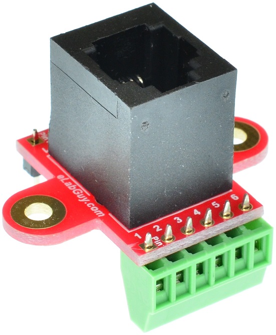 RJ11 RJ14 RJ25 6P6C vertical connector breakout board